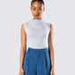 Norah Light Grey Pleated Top
