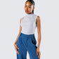 Norah Light Grey Pleated Top