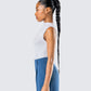 Norah Light Grey Pleated Top