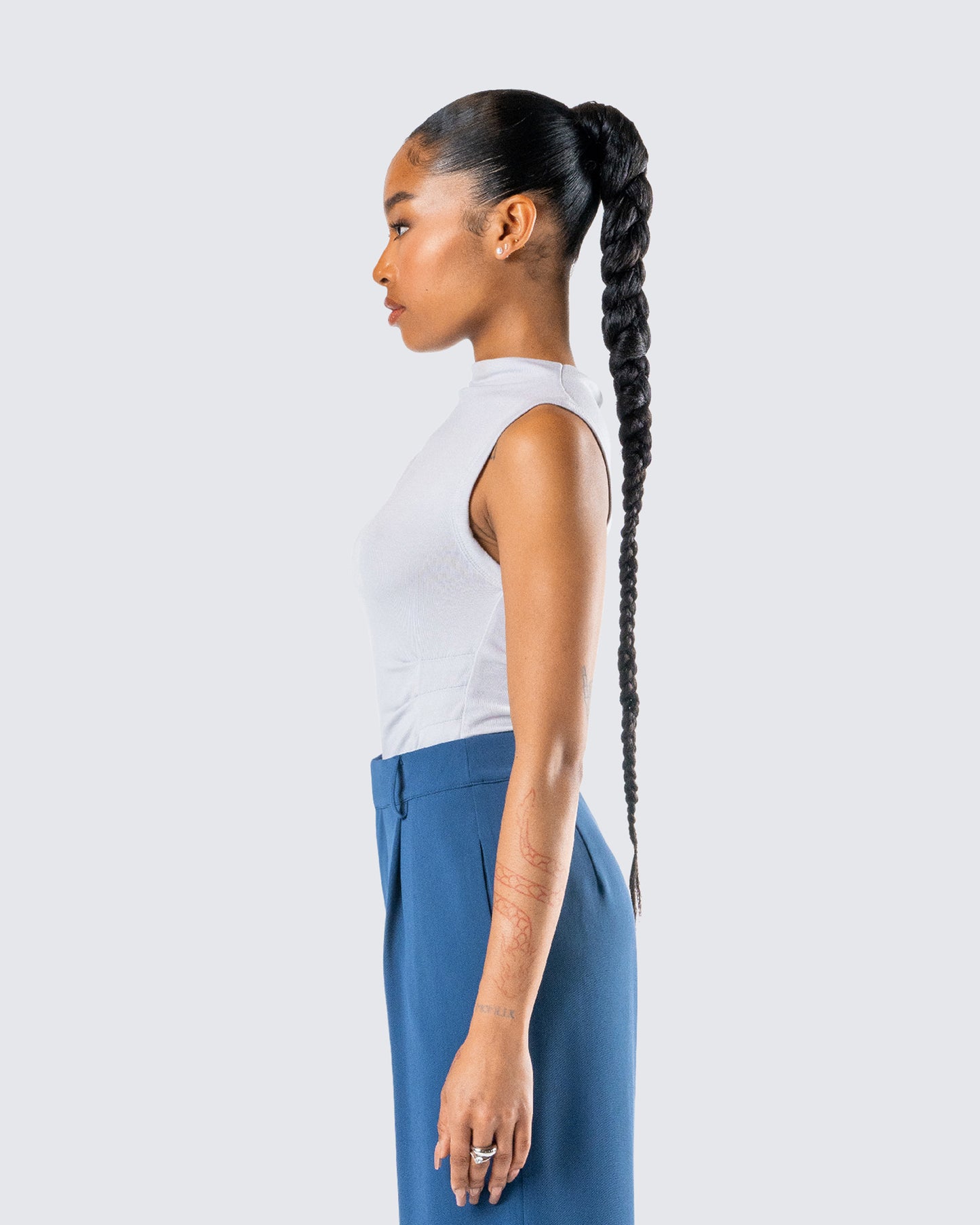 Norah Light Grey Pleated Top
