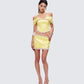 Nori Yellow Floral Micro Mini Skirt