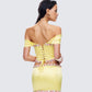 Nori Yellow Floral Off Shoulder Top