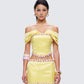 Nori Yellow Floral Off Shoulder Top model front