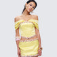 Nori Yellow Floral Off Shoulder Top