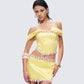 Nori Yellow Floral Off Shoulder Top