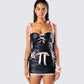 Novo Black Vegan Leather Top model front