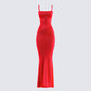 Numa Red Rhinestone Gown 3d product front