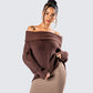 Nyx Brown Off Shoulder Sweater Top