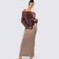 Abra Taupe Maxi Skirt