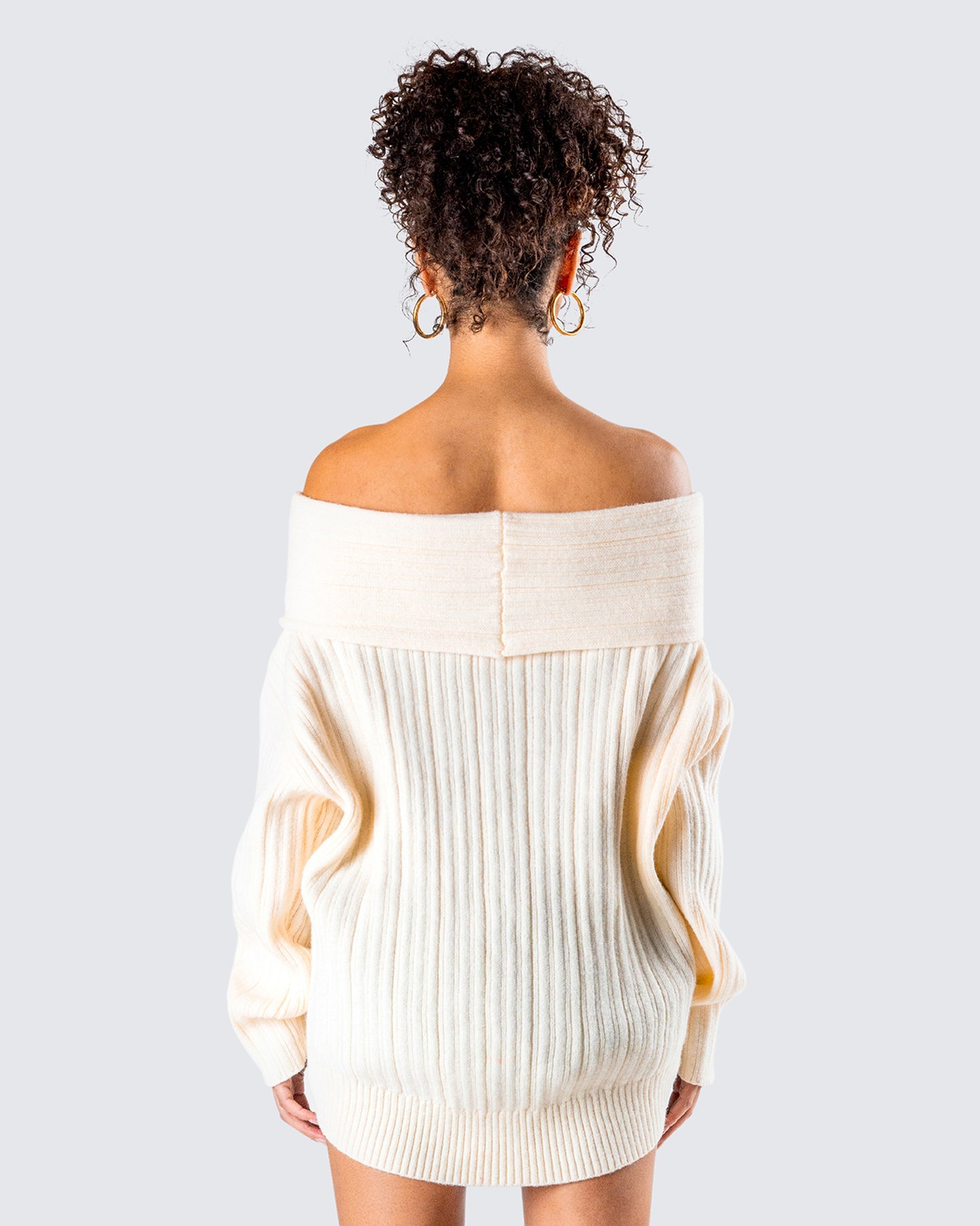 Nyx Ivory Off Shoulder Sweater Top