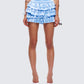 Oceana Blue Satin Ruffle Bloomer model front