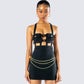 Octavia Black Chain Belt model front