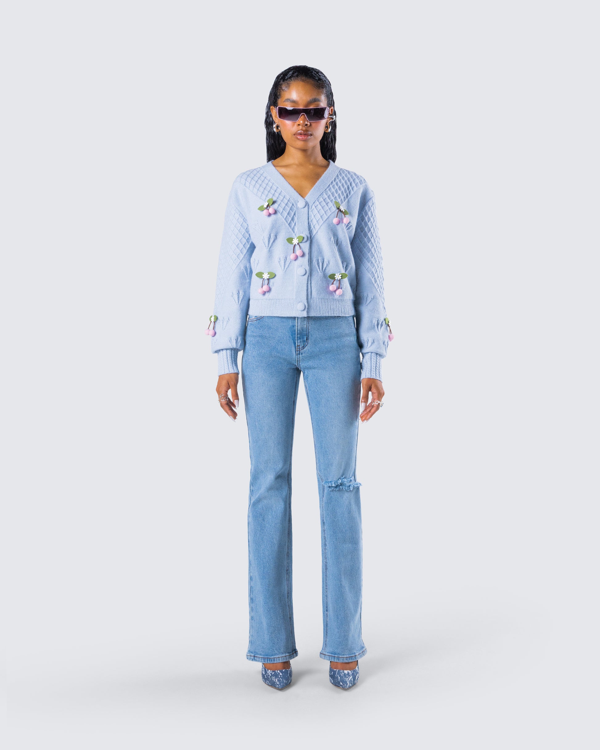 Olea Denim Set model front
