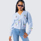 Olea Lavender Cherry Trim Cardigan