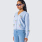 Olea Lavender Cherry Trim Cardigan