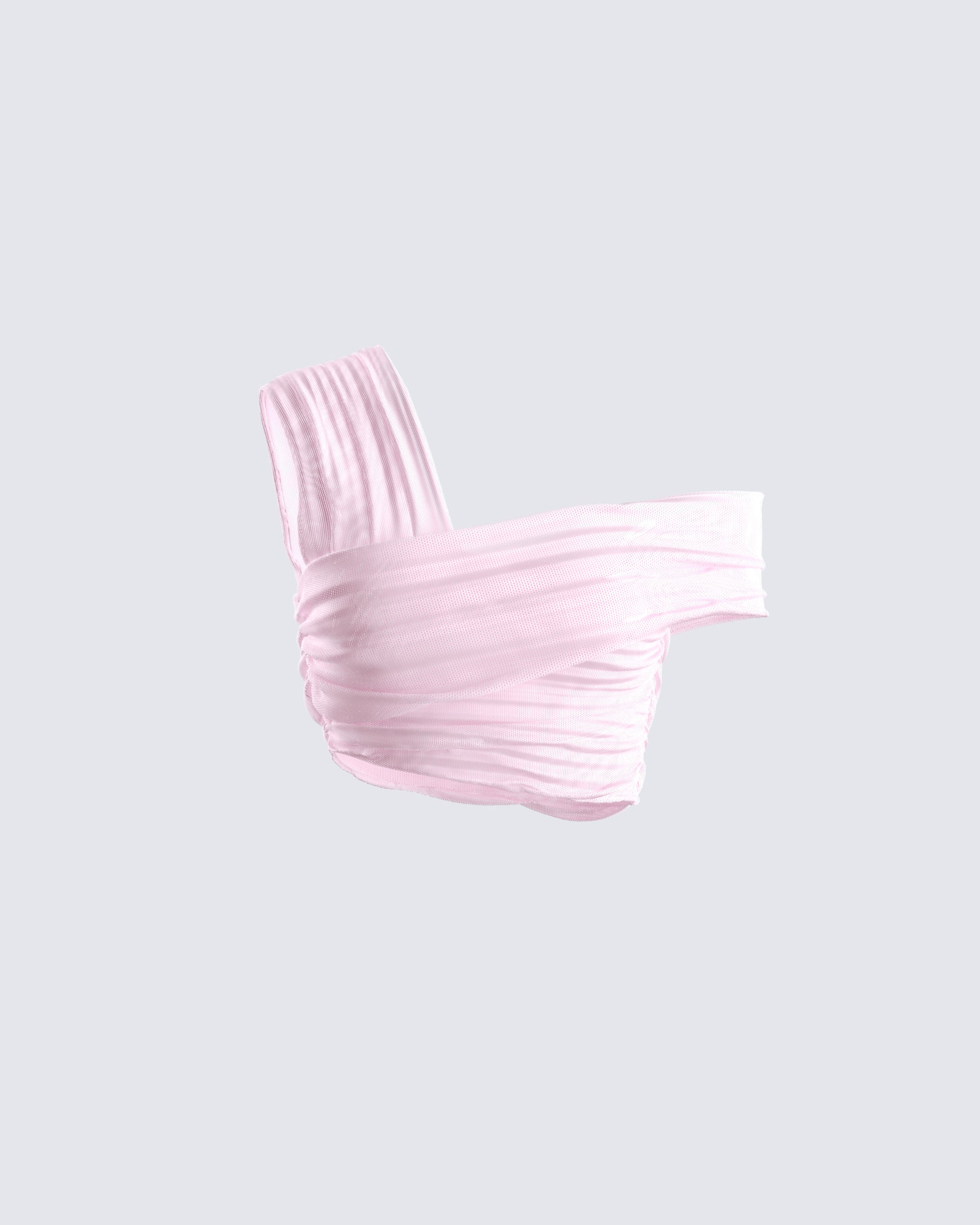 Omid Pink Asymmetrical Mesh Top product front