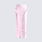 Omid Pink Ruffled Mesh Maxi Skirt 3d product front
