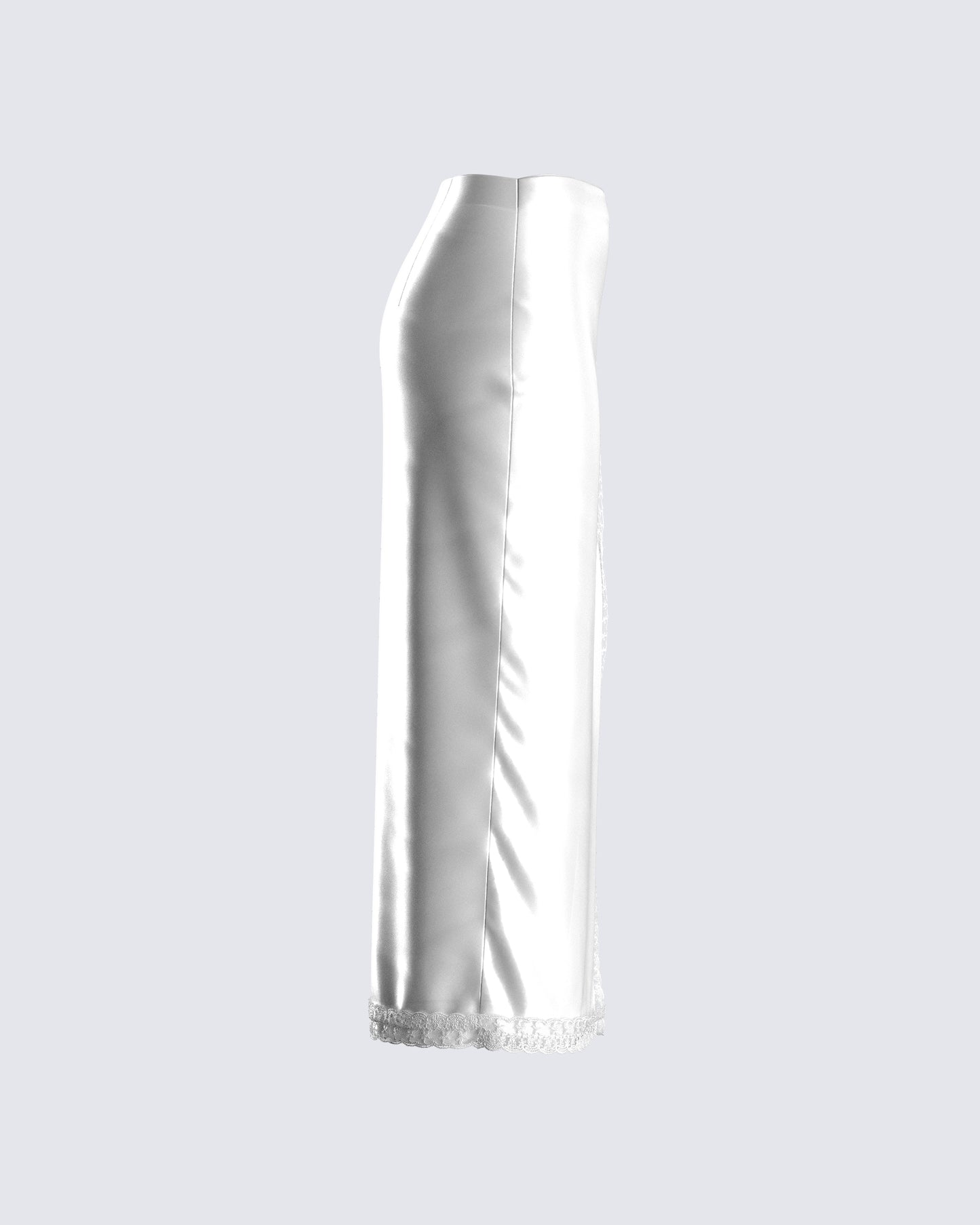 Orana White Satin Lace Skirt