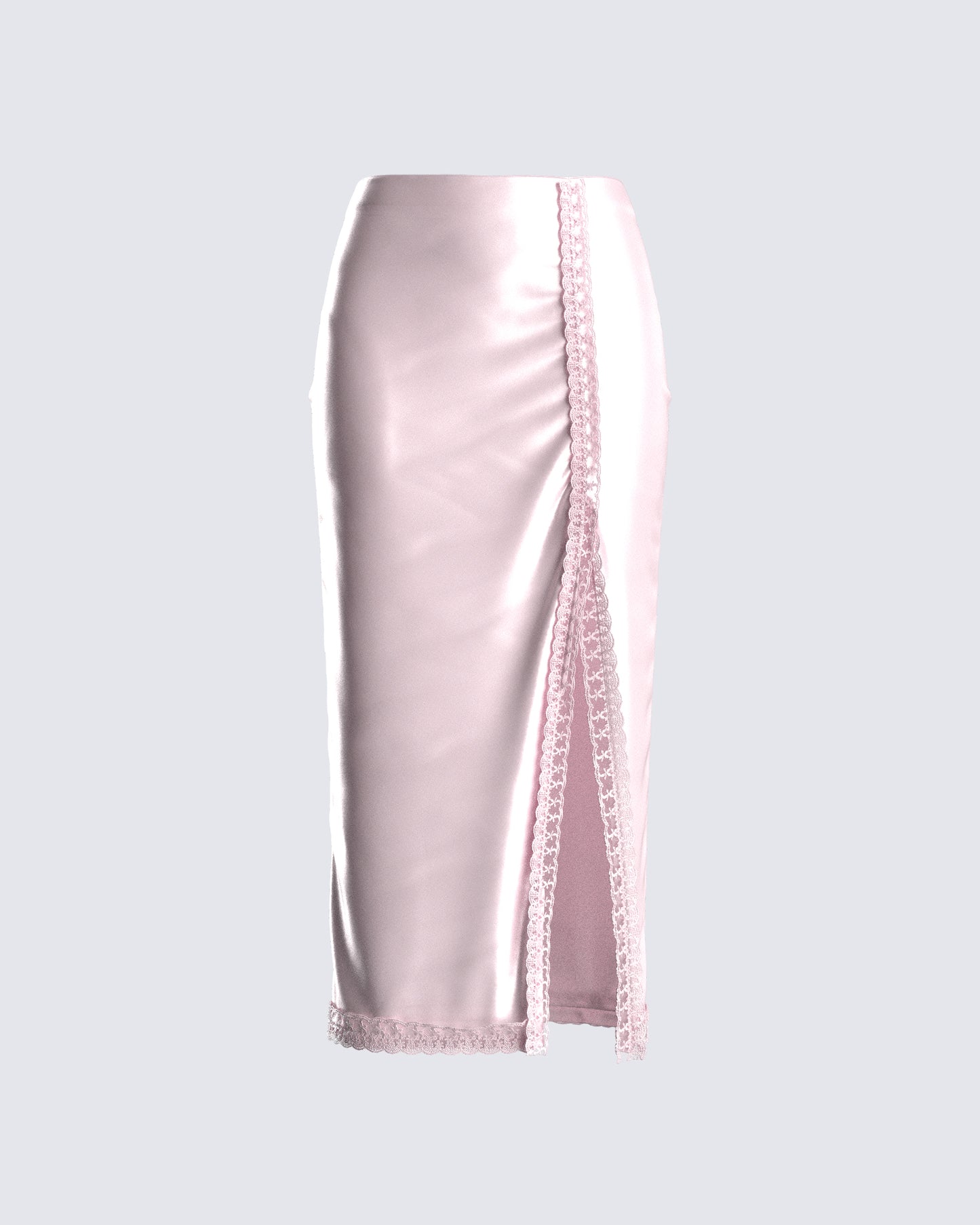 Orana Pink Satin Lace Skirt 3d product front