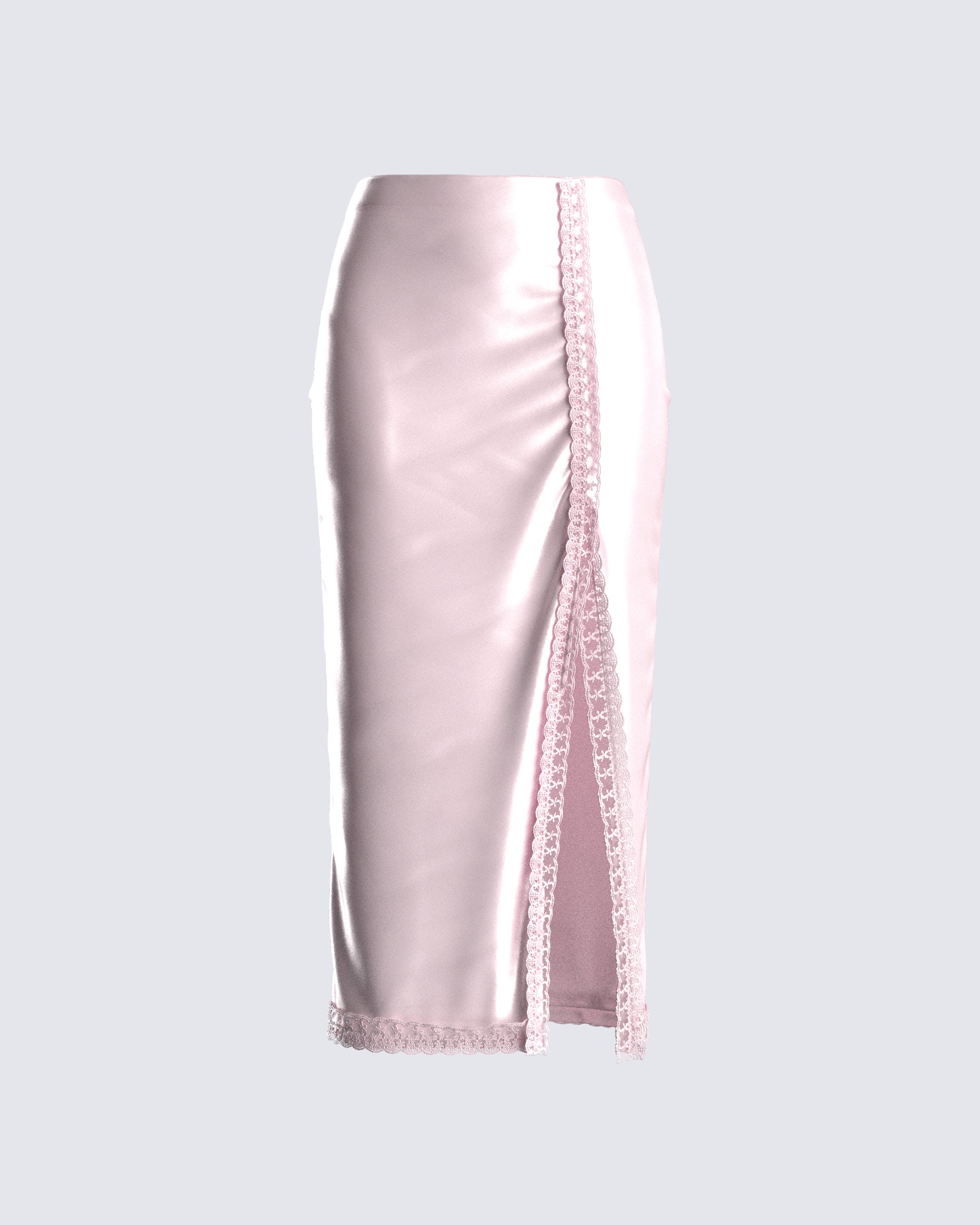 Orana Pink Satin Lace Skirt 3d product front