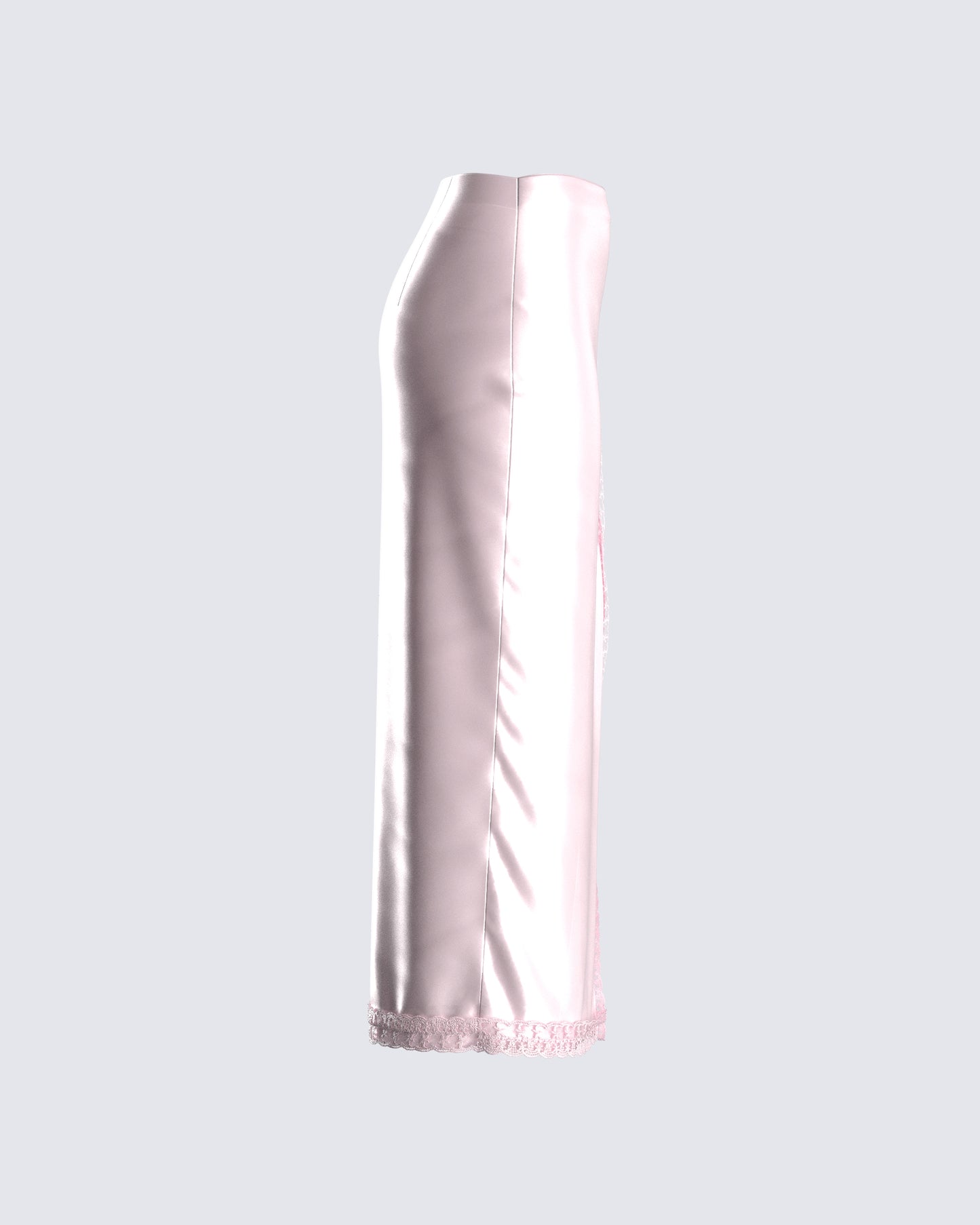 Orana Pink Satin Lace Skirt