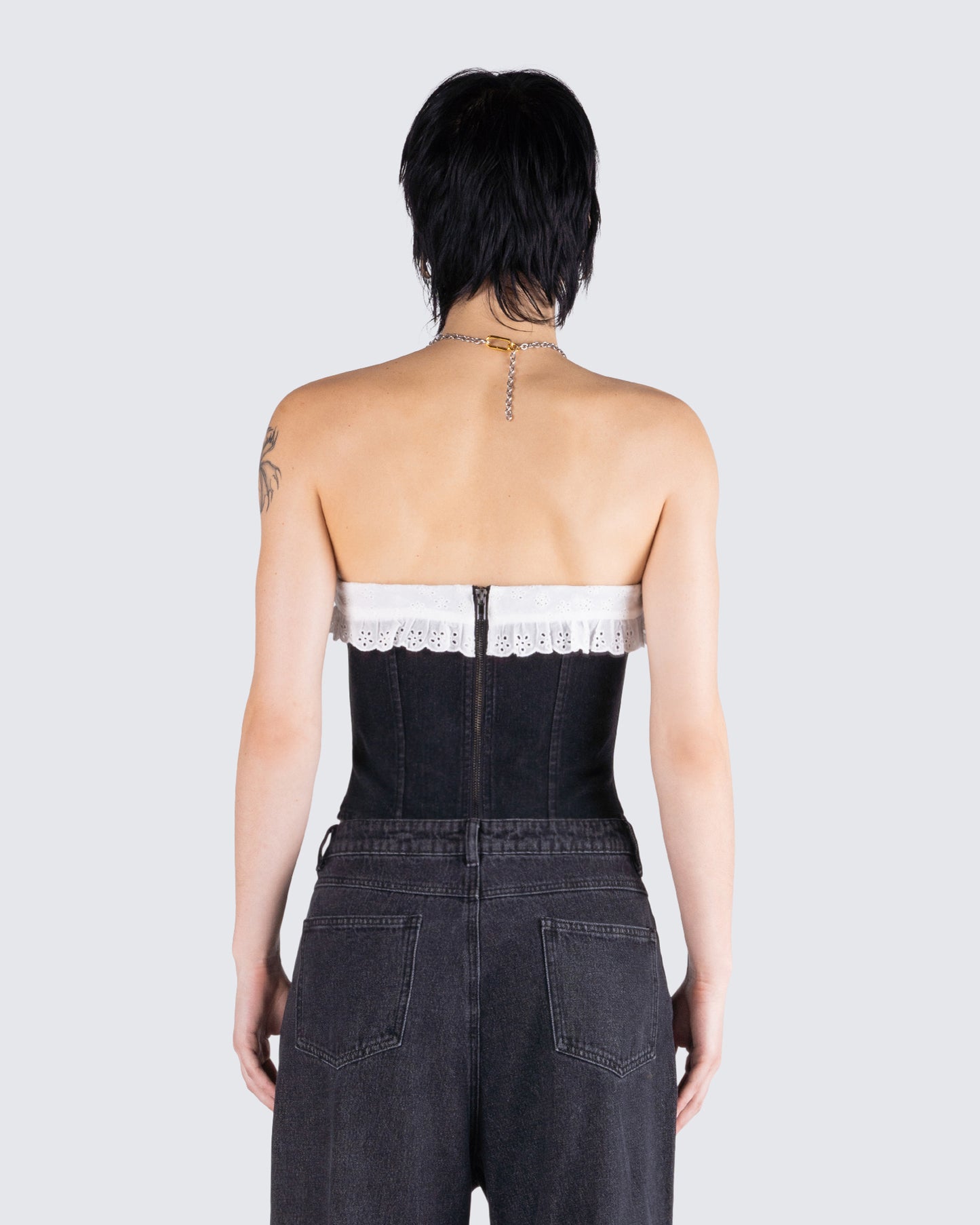 Padma Multi Eyelet Denim Tube Top