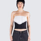 Padma Multi Eyelet Denim Tube Top model front