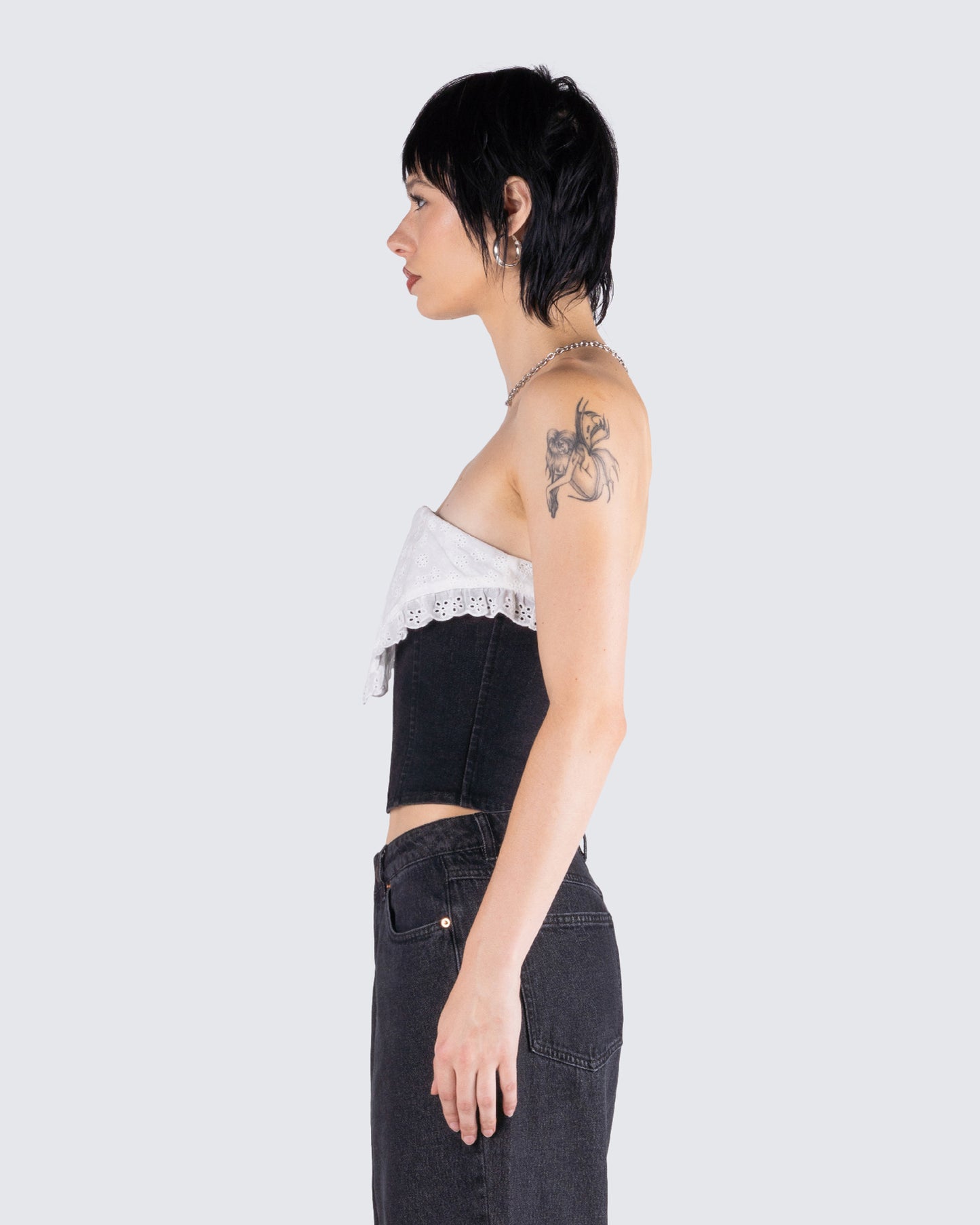 Padma Multi Eyelet Denim Tube Top