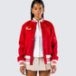Palmer Red Varsity Jacket model front