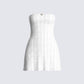Paloma White Pointelle Mini Dress 3d product front