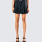 Perla Black Pleated Mini Skirt model front