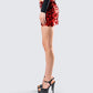 Philo Red Sequin Mini Skirt