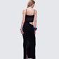 Philomena Black Mesh Window Maxi Dress