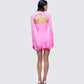Pili Pink Drop Bubble Hem Micro Mini Dress