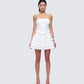 Pipi White Ruffle Mini Dress model front