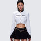 Pippa Ivory Tweed Cropped Jacket model front