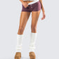 Pollie White Ribbed Leg Warmer