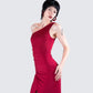 Prue Red Jersey One Shoulder Dress