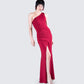 Prue Red Jersey One Shoulder Dress