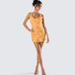 Raelyn Orange Petal Mini Dress