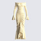 Rafella Yellow Off Shoulder Dress 3d product front