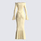Rafella Yellow Off Shoulder Dress