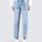 Rahel Blue Denim Pleat Jean model front