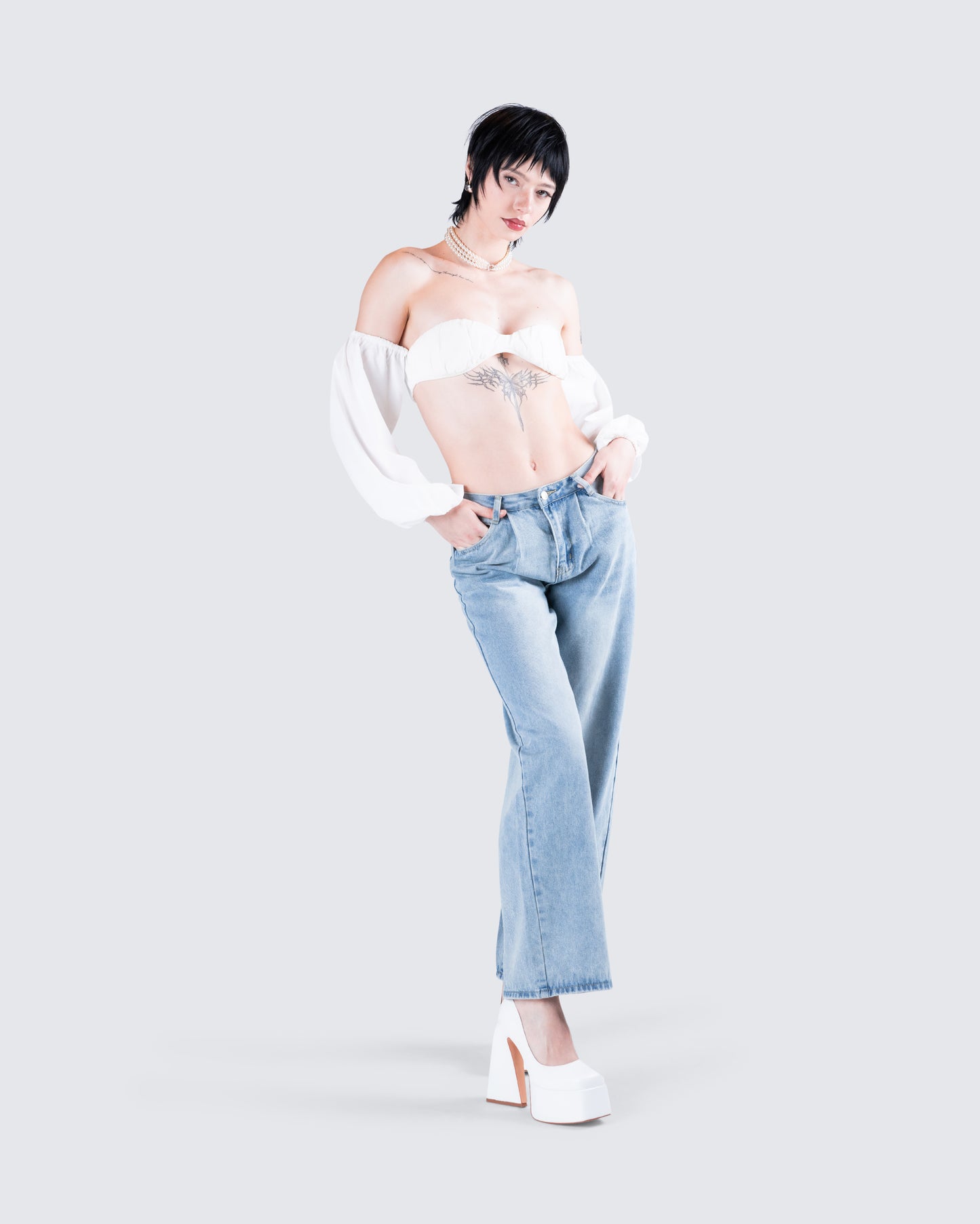 Rahel Blue Denim Pleat Jean