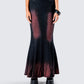 Raine Black Washed Maxi Skirt model front