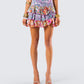 Raisa Paisley Tiered Micro Mini Skirt model front