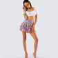 Raisa Paisley Tiered Micro Mini Skirt