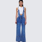 Reeva Blue Denim Overalls model front