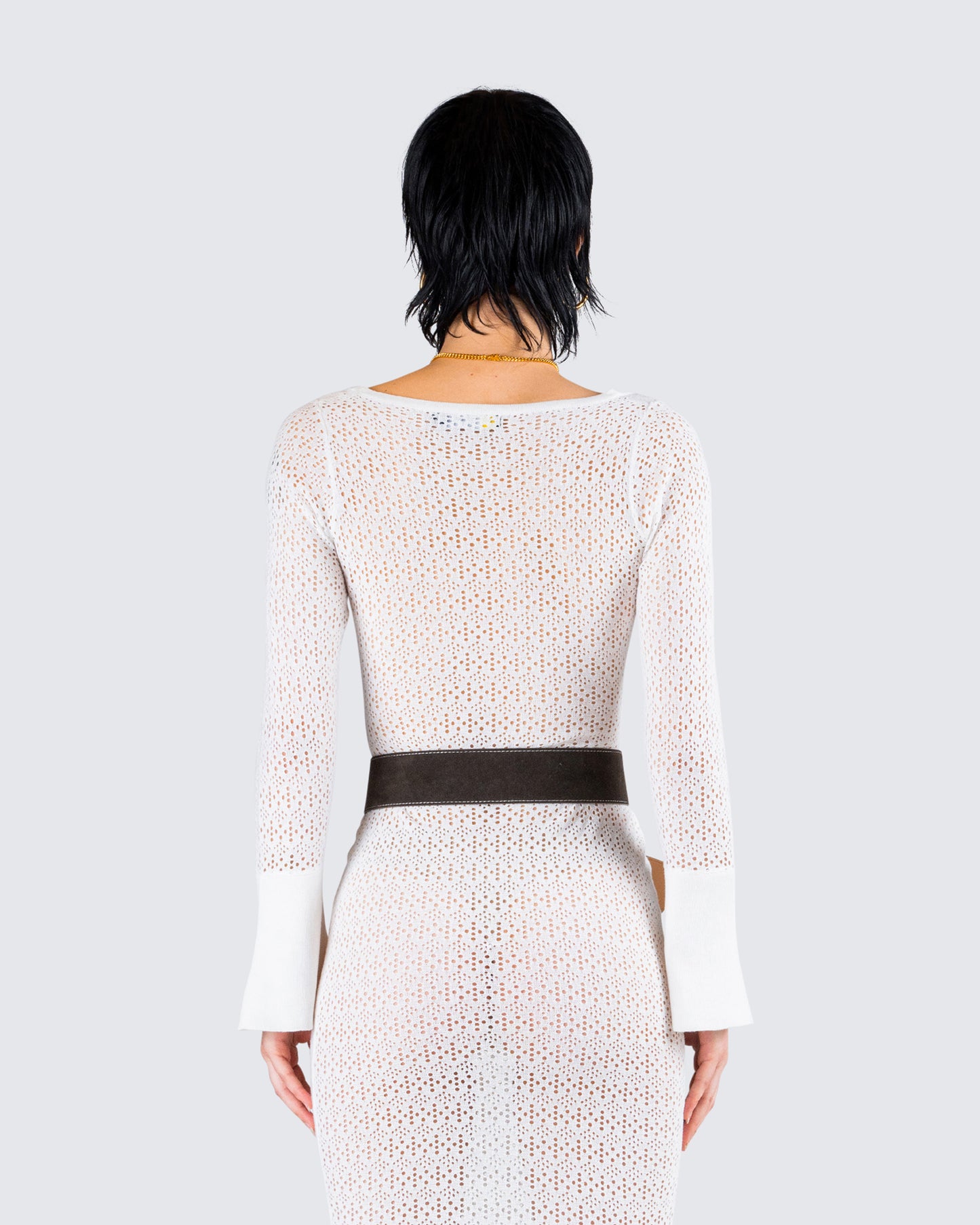 Rejina Brown Faux Suede Belt