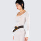 Rejina Brown Faux Suede Belt